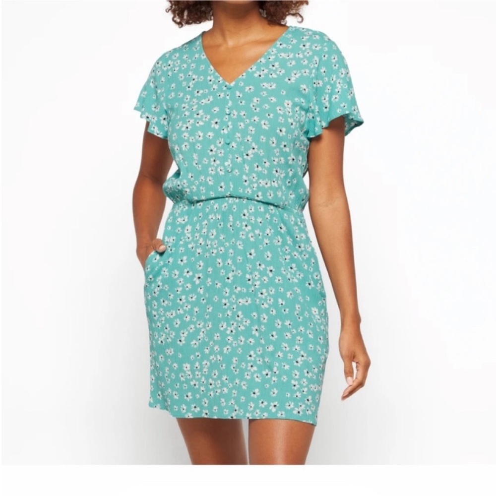 Market & Spruce Teal Floral Dress